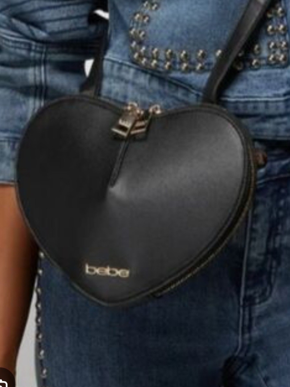 bebe Malou Black Heart Crossbody Bag-NWT